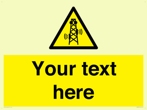 Custom warning RF radiation transmitter